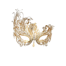 Women’s Masquerade Mask, Shiny Metal Party Mask for Evening Prom Ball, 18 x 16 cm, Elegant Lightweight Design