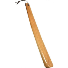 Wooden Shoe Horn, 38 cm Long Handle Shoe Helper for Easy Slip-On, Durable Smooth Finish