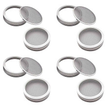 Set di 8 Kit di Coperchi per Vasetti per Germogliatura nel Acciaio Inossidabile per Un'Eccellente Ventilazione Adatto per Produrre Semi di Germogli