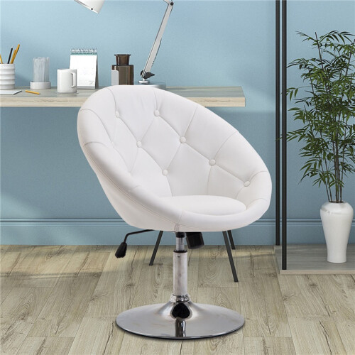 Lounge-Sessel aus Kunstleder mit Stahlgestell, weiß 2