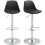 Set of 2 Swivel Bar Stools with Backrest Adjustable Black 2