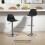 Set of 2 Swivel Bar Stools with Backrest Adjustable Black 7