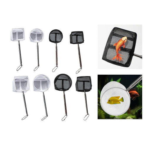 (White round trumpet) Extendable Telescopic Fish Landing Net with Telescoping Rod Handle Multicolor 1