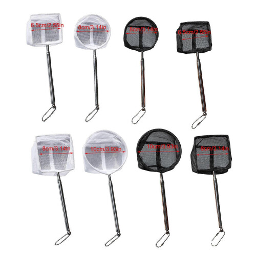 (White round trumpet) Extendable Telescopic Fish Landing Net with Telescoping Rod Handle Multicolor 2