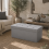 Nevi Faux Leather Grey Folding Storage Ottoman Bench 89 Litre 1
