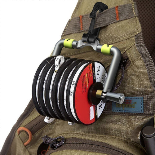 (yellow) Support de ligne de pêche à la mouche légère Portable Quick Change Spool Compact Red 1
