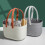 (Green) Large Capacity Portable Bath Basket with Silicone Handle for Bathroom Storage 5