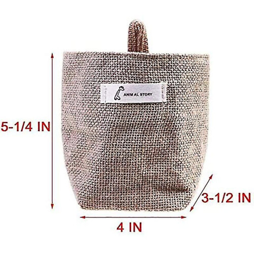 (color 1) 2 Pcs Cotton Linen Mini Hanging Storage Basket Dot Pattern 1