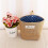 (color 1) 2 Pcs Cotton Linen Mini Hanging Storage Basket Dot Pattern 5