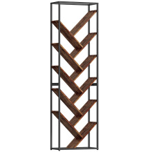 Artemis Metal And Wood Black And Brown 10 Tier Industrial Display Bookcase
