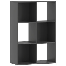 Vasutte Wooden Black 6 Cube Storage Bookcase