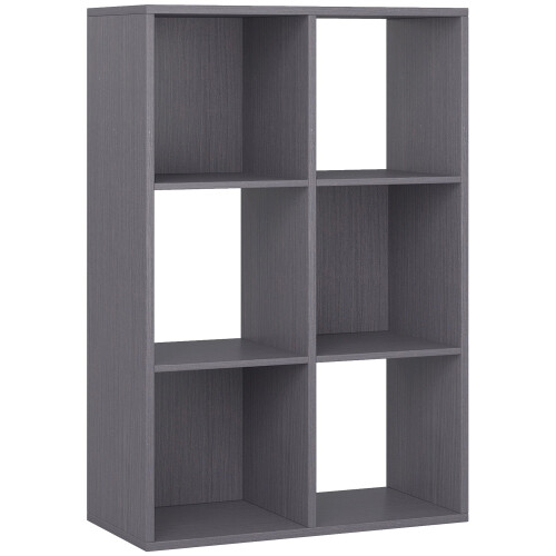 Fahe Wooden Grey 6 Cube Storage Bookcase