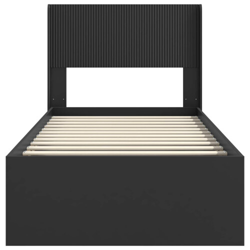 VidaXL vidaXL Bed Frame with Storage and Headboard Black 90 x 190 cm 1