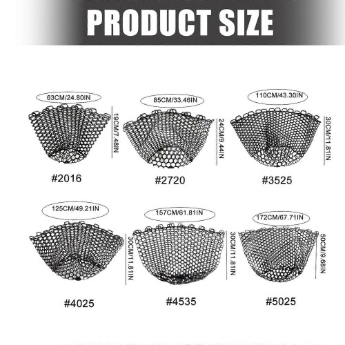 (5025) Wear Resistant Silicone Folding Landing Net Replacement Mesh Multicolor 2
