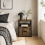 Liri Hael Small Rustic Brown Bedside Table With 2 Drawers And Top Shelf 1
