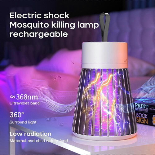 (gray Plug in version) 2024 New Portable USB Rechargeable Radiationless Mosquito Killer Lamp 2