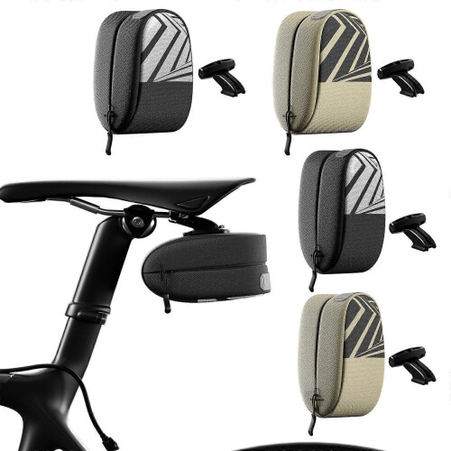 (Small Black) Bike Hard Shell Waterproof Saddle Bag Rear Rack Pouch Tail Bag Set with Reflective Strips 1
