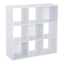 Naleno Wood White 9 Cube Storage Shelving Unit
