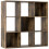 Toleel Wooden Rustic Brown 9 Cube Storage Bookcase 1