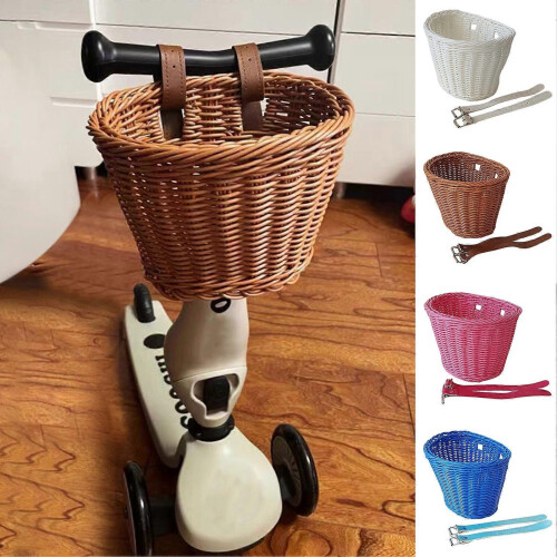 (Multicolor) Panier de vélo robuste grande capacité facile à installer imitation tissée à la main 1