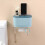 (Navy Blue, large) PP Wall-Mounted Tissue Storage Rack Load-Bearing Adhesive Light Blue Small 4