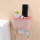 (Navy Blue, large) PP Wall-Mounted Tissue Storage Rack Load-Bearing Adhesive Light Blue Small 5