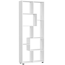 Lolesa Wood White Tall 8 Cube Bookcase Room Divider With Freestanding Shelving 70 x 24 x 178 cm