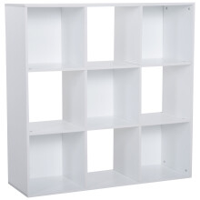 Zido Wood White 3 Tier 9 Cube Storage Bookcase