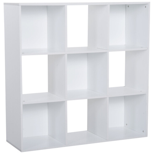 Zido Wood White 3 Tier 9 Cube Storage Bookcase
