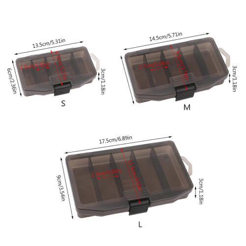 (Large) 5 Compartments Fishing Tackle Box Lures Baits Storage for Earring Small 2