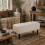 Nevano Boucle Cream Storage Ottoman Teddy Fleece 1