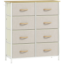 Docone Livi Fabric And Metal Beige 8 Drawer Storage Chest