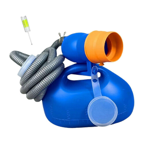 (2000ml Blue 1.6m) Men's Portable Urinal Collection Pot No Spill Lightweight 2