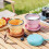 (Beige) Portable Folding Silicone Coffee Cup Reusable Camping Hiking Easy Clean 3