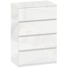 Elel High Gloss White 4 Drawer Modern Storage Chest
