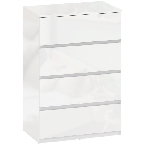 Elel High Gloss White 4 Drawer Modern Storage Chest