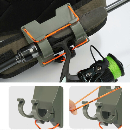 (Black) Léger Pack de taille de pêche Elastic Rope Lock Détachement rapide Pôle de pêche Clip noir 1