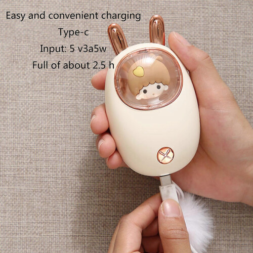 (Morandi Green) Rabbit Hand Warmer Rechargeable Pocket Quick Heating Winter Morandi Green 2