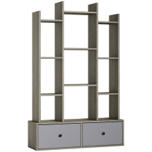 Rive Keba Wooden Graphite Wood Effect 12 Compartment Storage Unit With Drawers