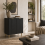 Sutto Black Etched Sideboard 2 Ribbed Doors Gold Accents 1
