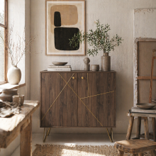 Fafi Napa Brown Sideboard With Gold Line Detail Hairpin Legs