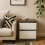 Budapest White and Concrete Effect Wood Bedside Table 2 Drawers 1