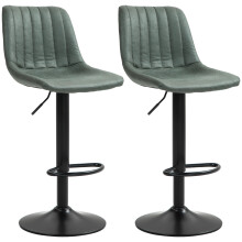 Reli Fabric Green Retro Tub Style Bar Stools Set Of 2 With Padded Seats