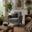 Notayo Grey Fabric Modern Accent Chair With Black Legs 1