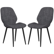 Lelori Velvet Grey Dining Chairs Set Of 2 With Metal Legs