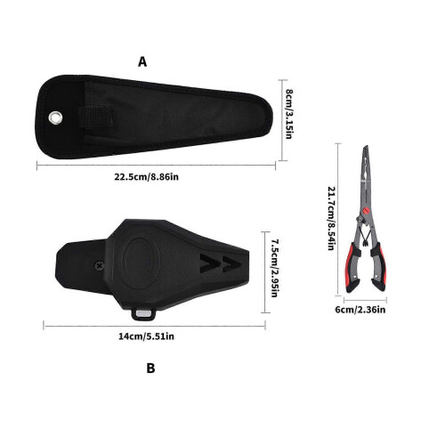 (Rubber suit) Multitool Pliers Sheath Coiled Lanyard Line Cutter Ring Opener Hook Remover Multicolor 2