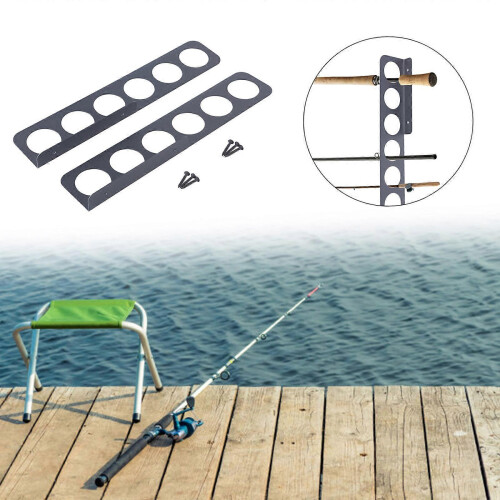 (12 racks) Fishing Rod Rack Horizontal Support 6/12-Rod Wall Ceiling Mount for Garage Storage 1