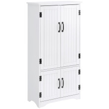 Rifa Wooden White Accent Storage Cabinet With Adjustable Shelves And Double Doors
