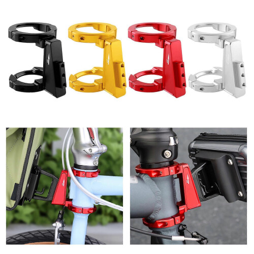 (Red) Aluminium Front Bag Mount High Load Adapters for Folded Bicycles 8kg Black 1