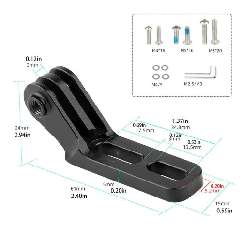 (Type C) Bike Headlamp Bracket Saddle Rear Light Bracket Camera Adapter Kit Easy Install Multicolor 2
